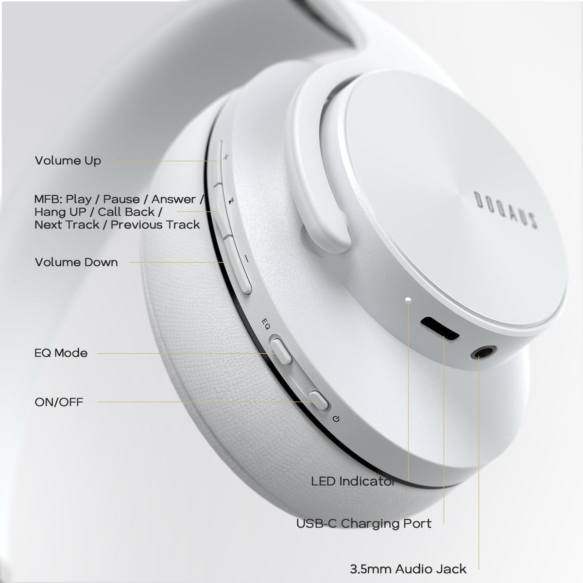 DOQAUS held in hand for size comparison showing lightweight portability benefit