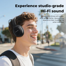 DOREAMO headphones foldable design for compact travel and easy storage.