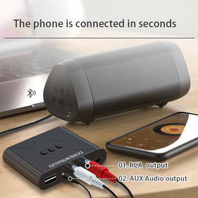 DOREWINAUD installed in car console enabling Bluetooth car audio streaming