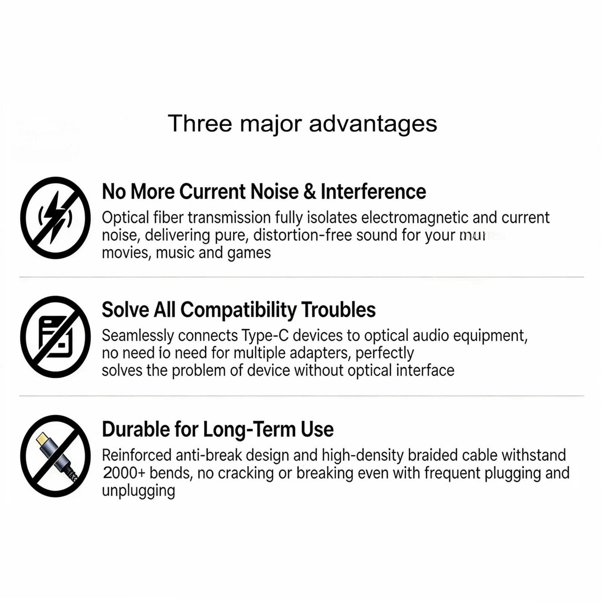 DOREWINAUD USB-C to Toslink cable packaging with accessories included