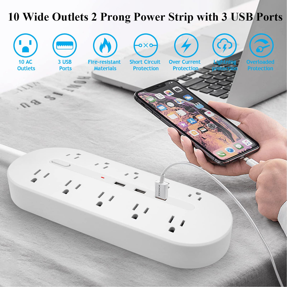 Dorggi polarized 2-prong to 3-prong outlet adapter enabling compatibility in ungrounded outlets.