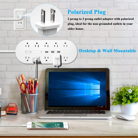 Dorggi wall-mountable power strip installed for a tidy, space-saving arrangement.