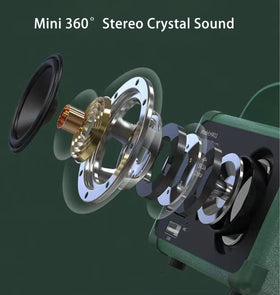 Dosmix green retro speaker bedroom decor—stylish, space-saving audio companion.