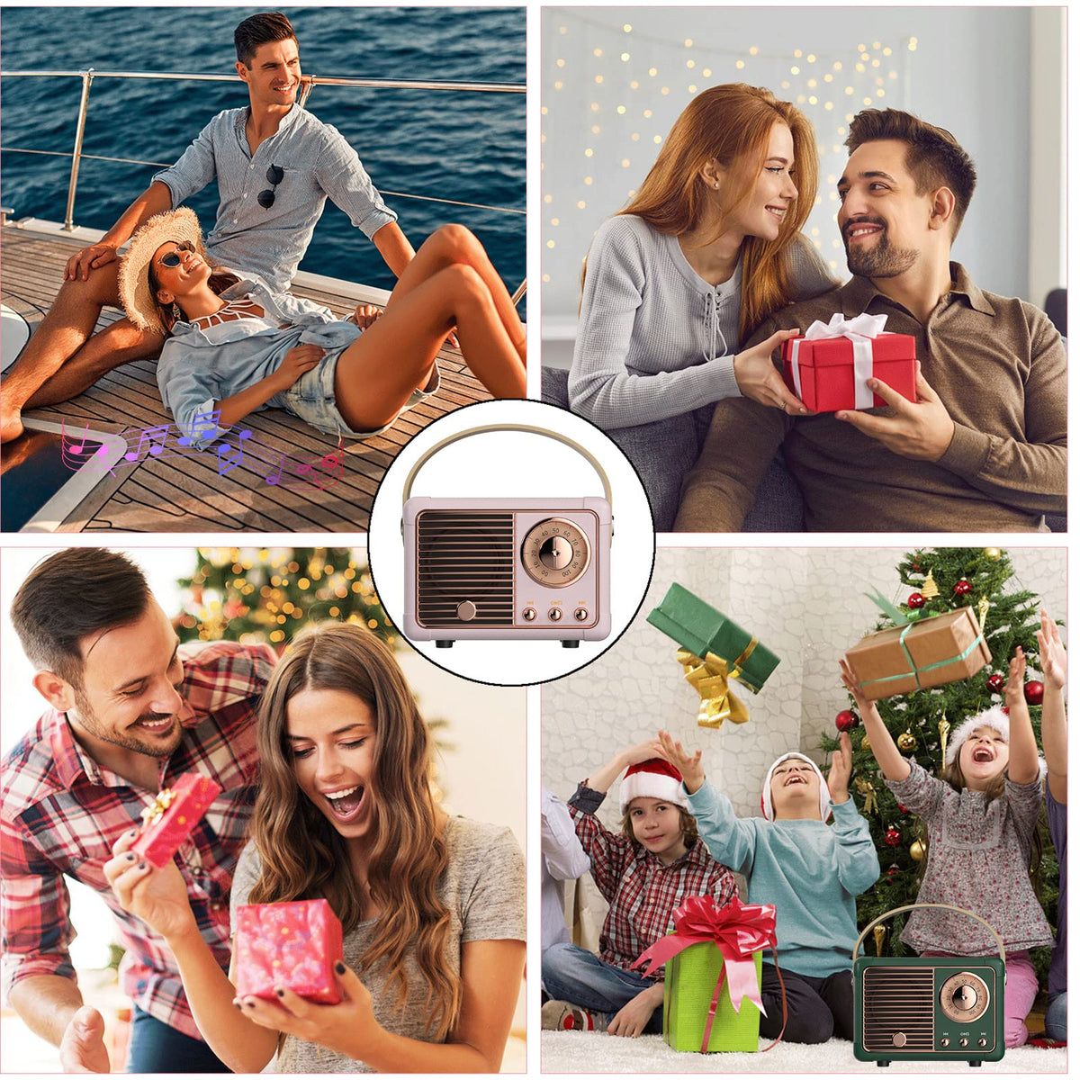 Dosmix retro Bluetooth speaker cute design ideal for small rooms.