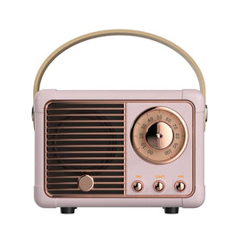 Dosmix retro Bluetooth speaker front view, compact and portable for music on the go.