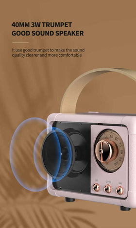 Dosmix retro Bluetooth speaker gift-ready packaging displaying vintage charm.