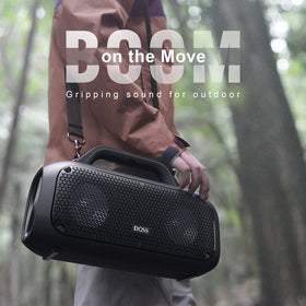 DOSS Extreme Boom dual passive radiators highlight punchy bass in compact spaces.