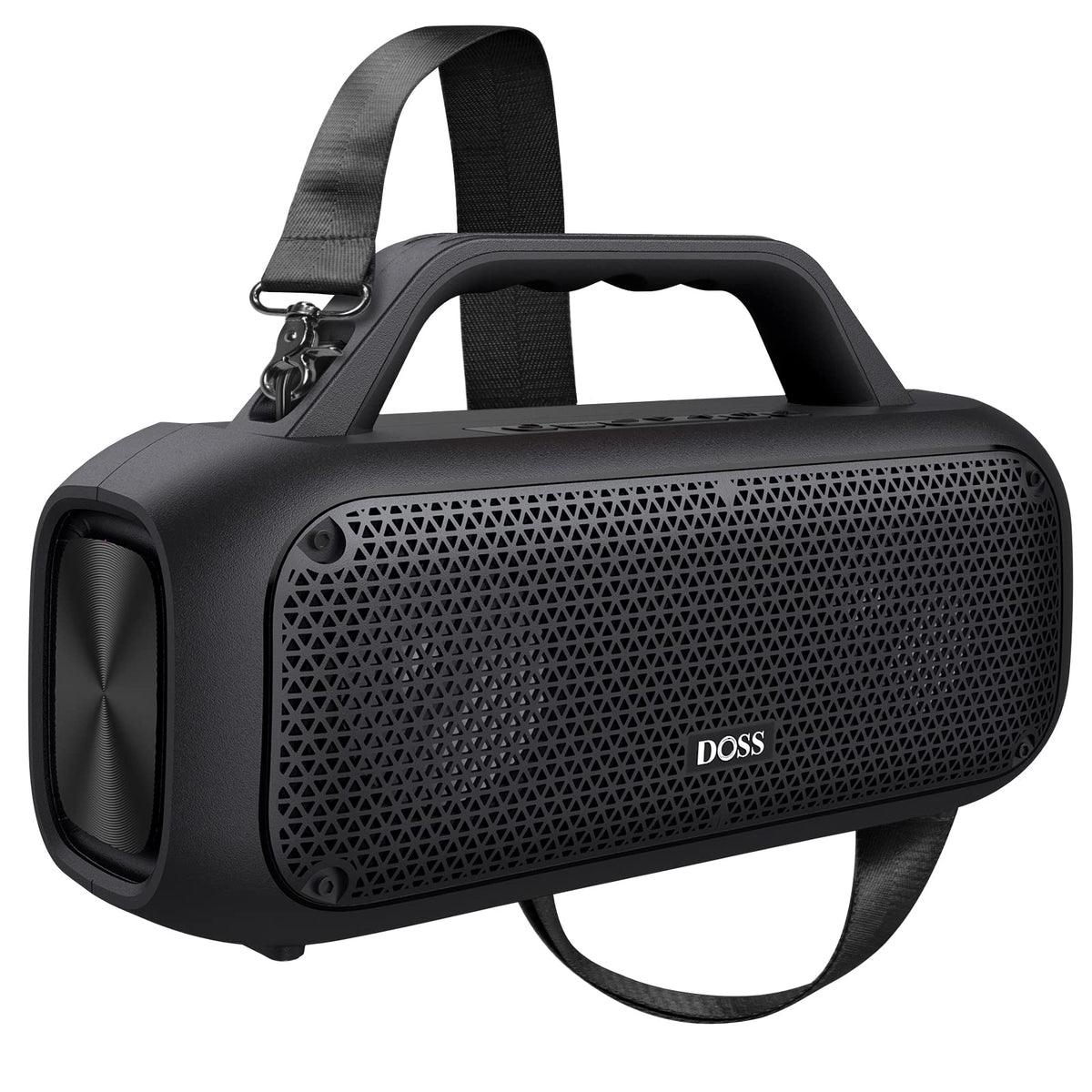 DOSS Extreme Boom front view showing powerful 60W speakers for outdoor gatherings.