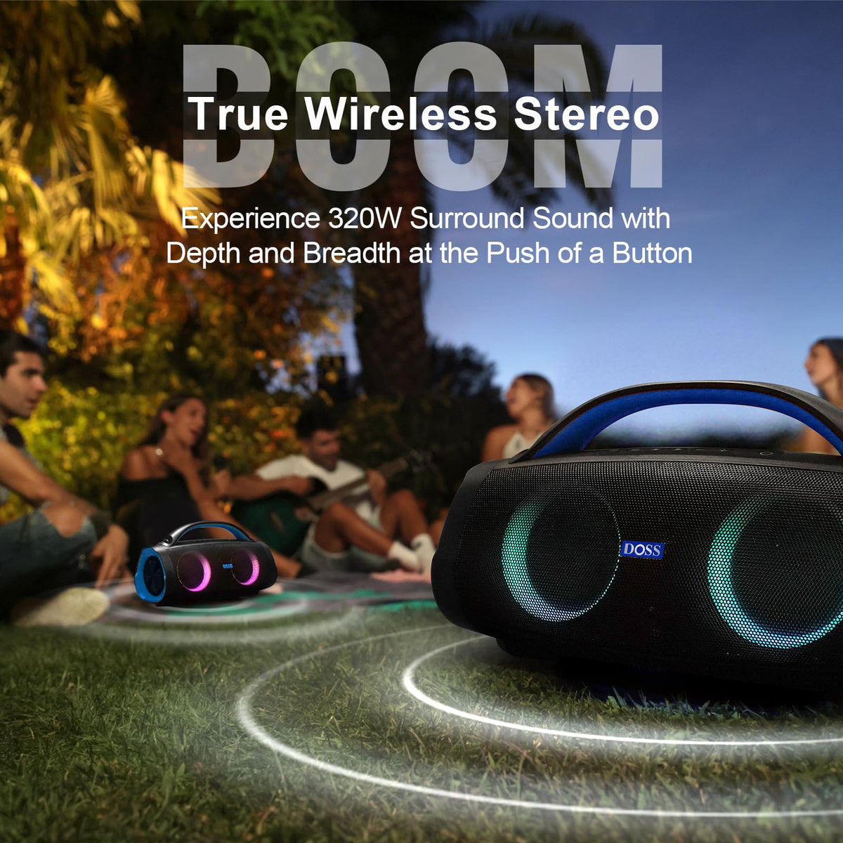 DOSS Extreme Boom Pro quick setup for instant backyard gatherings.