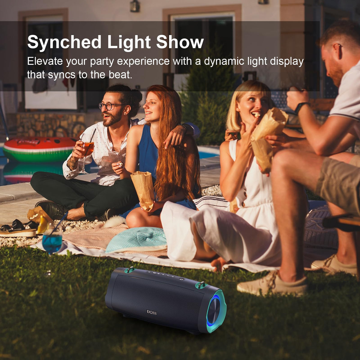 DOSS Extreme Boom Pro D100 DSP technology behind rich, balanced sound