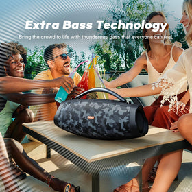 DOSS Extreme Boom Pro D200 at the beach showing rugged outdoor use