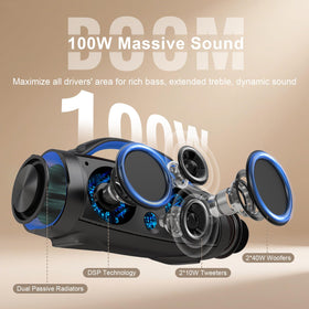 DOSS Extreme Boom Pro Extra Bass Mode boosts deep bass for party moments.