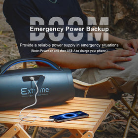 DOSS Extreme Boom Pro outdoor-ready build is ideal for camping.