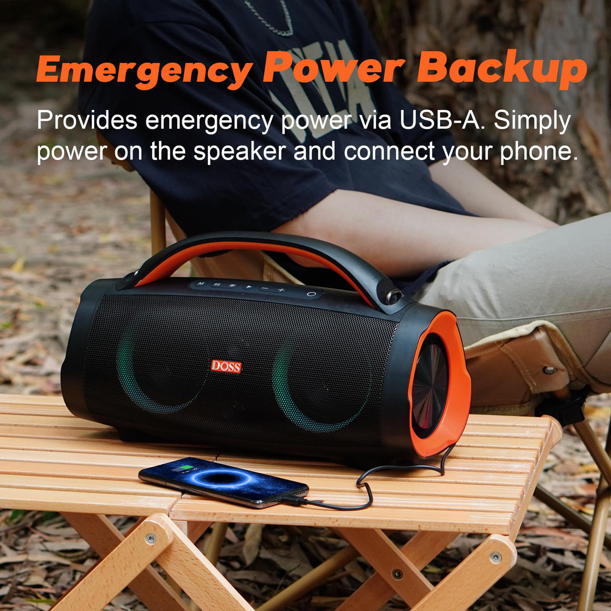 DOSS Extreme Boom Pro USB power bank to charge devices on the go