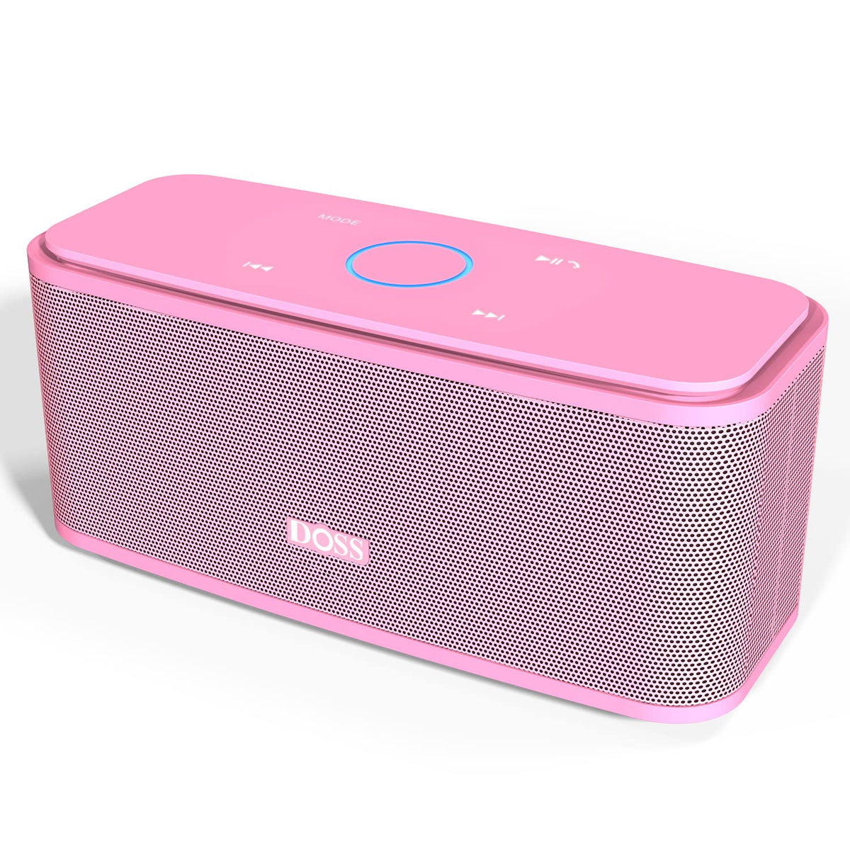 DOSS SoundBox Touch front view showing speaker grille and compact benefits