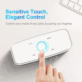 DOSS SoundBox Touch side ports with micro-USB, convenient on-the-go charging