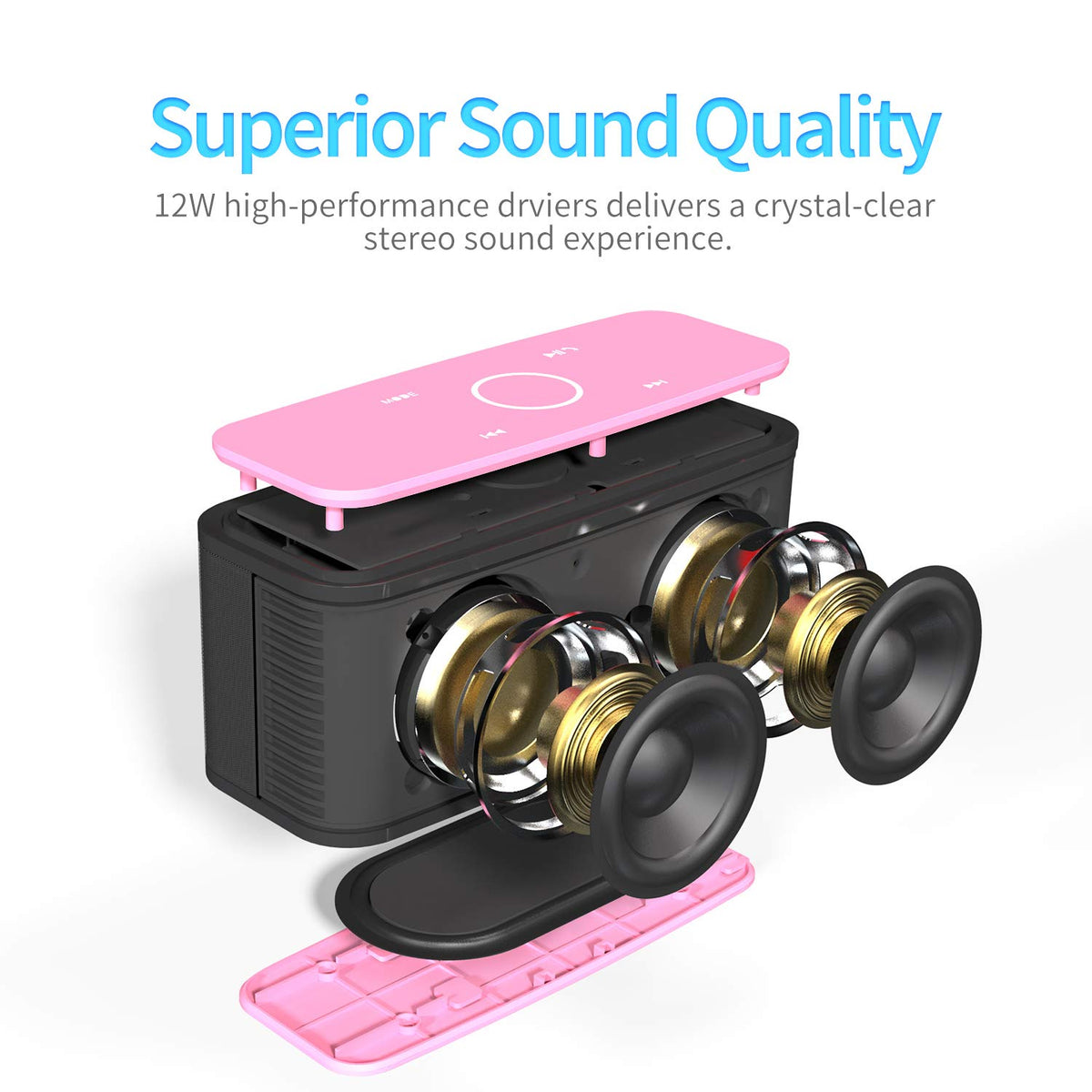 DOSS SoundBox Touch top touch panel demonstrating easy control benefit