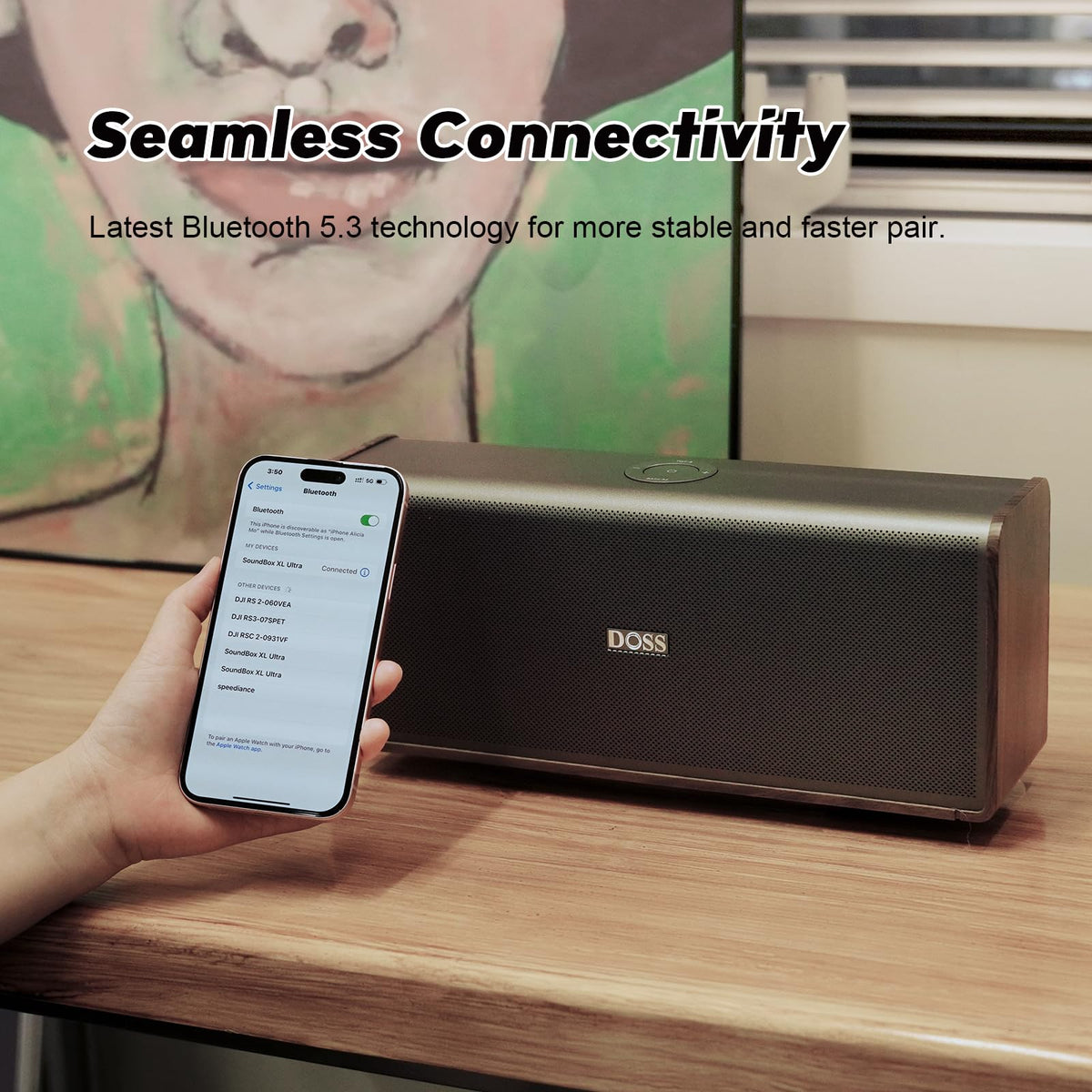 DOSS SoundBox Ultra control panel and connection ports
