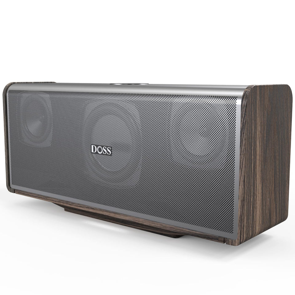 DOSS SoundBox Ultra front view showing 80W system for living room listening