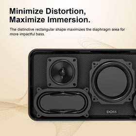 DOSS SoundBox XL full-range driver detail showing precision and clarity benefit
