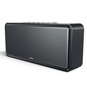 DOSS SoundBox XL front view showing grille and controls, clear listening benefit