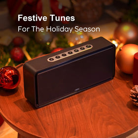 Two DOSS SoundBox XL speakers in TWS stereo setup for immersive wide sound benefit