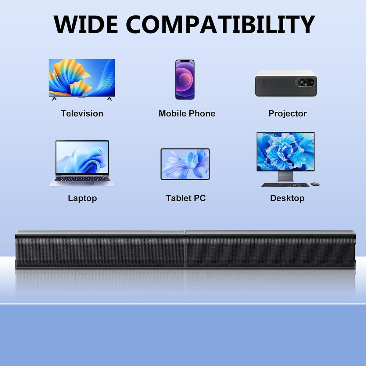 dotn compact desktop setup beside monitor for improved PC audio benefit