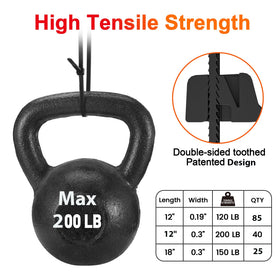 DoubTie 7.6x18in zip ties in 25-pack for larger bundles.