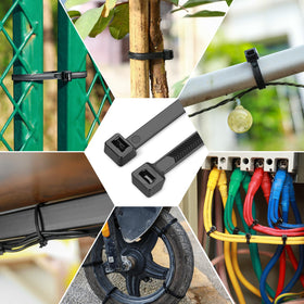 DoubTie outdoor zip ties with weatherproof design for harsh conditions.
