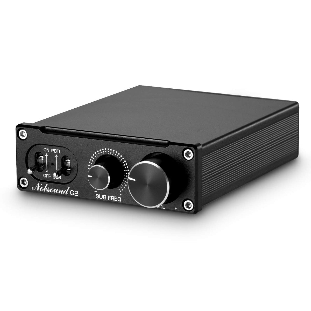 Douk Audio G2 front panel showing knobs and switches for quick control and easy setup