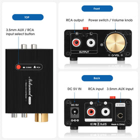 Douk Audio L1-MINI connected to home stereo system showing cleaner louder playback