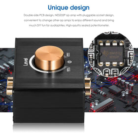 Douk Audio L1 sealed potentiometer close-up demonstrating smooth, reliable volume control