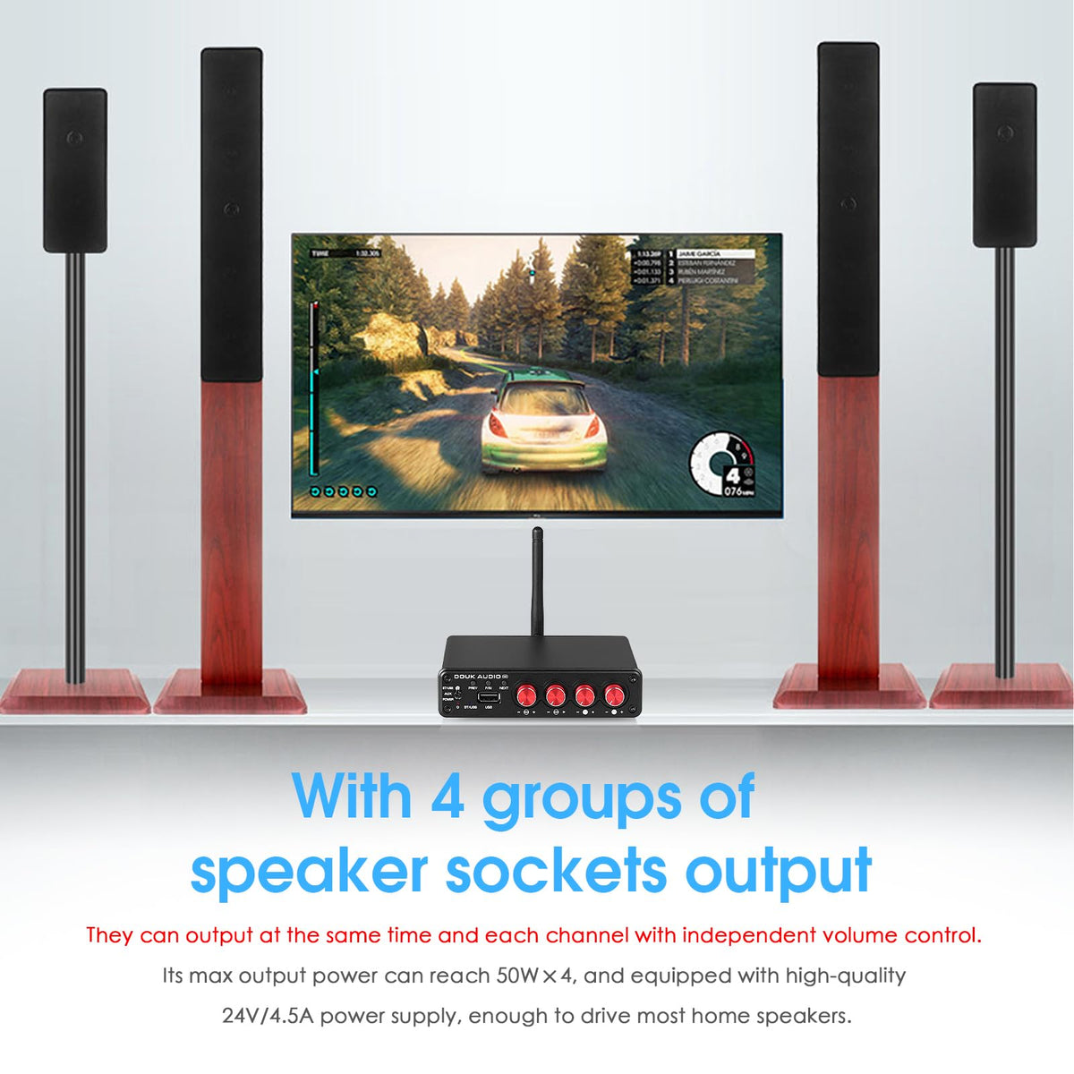 Douk Audio M4 RCA inputs for flexible source options.