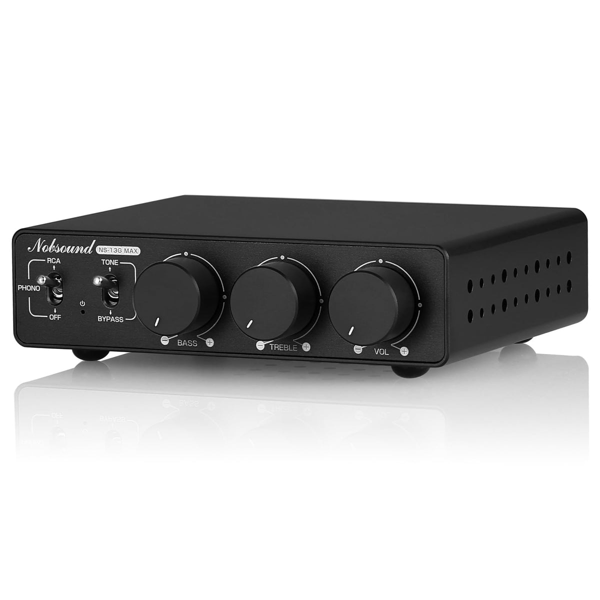 Douk Audio Nobsound 300W2 front view for compact hi-fi setup