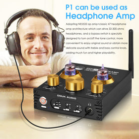 Douk Audio P1 Bluetooth indicator showing wireless high-fidelity streaming