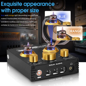 Douk Audio P1 headphone amp output powering 32–300Ω headphones