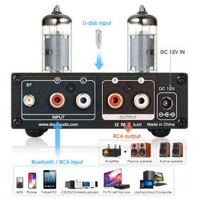 Douk Audio P6 MINI with tube removed showing socket, supports tube rolling