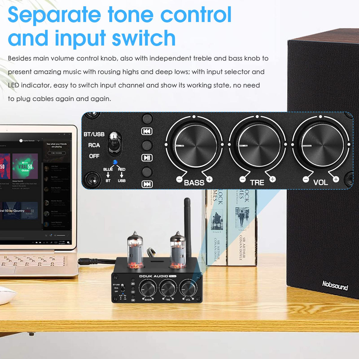 Douk Audio P6 MINI playing from USB U-disk, supports lossless formats