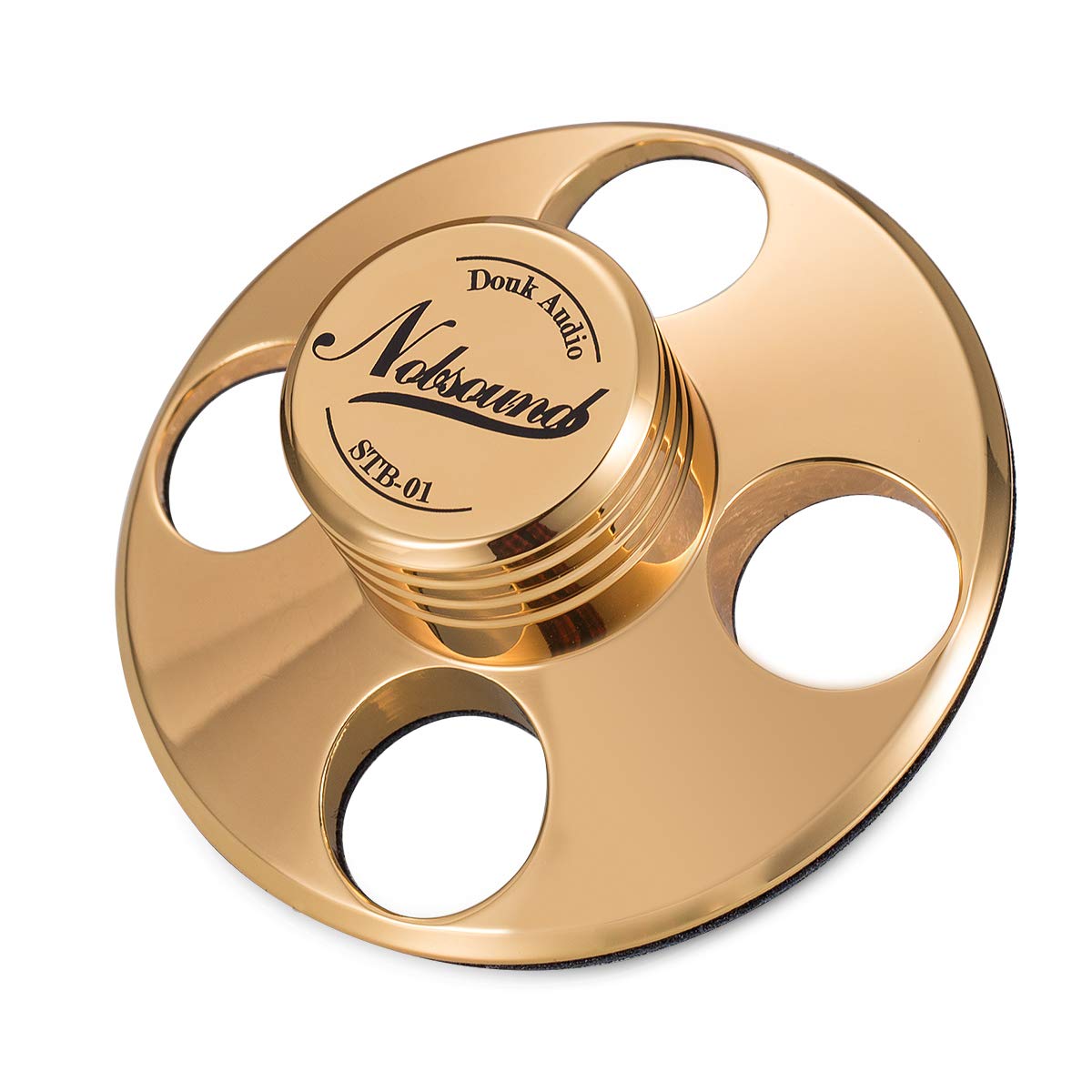Douk Audio STB-01 gold record stabilizer front view enhances stability and sound clarity