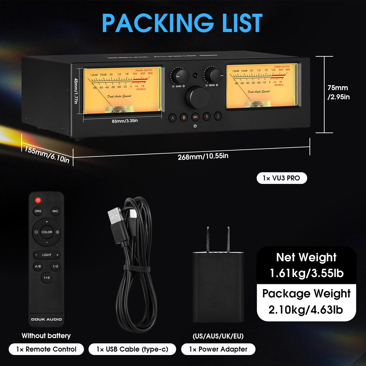 Douk Audio VU3 Pro copper speaker jacks minimize signal loss.