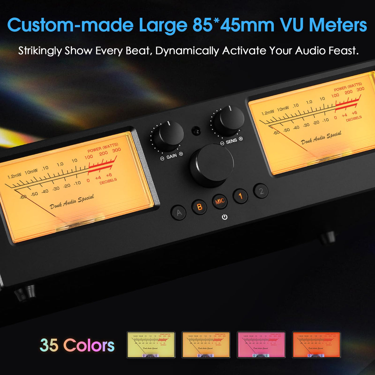 Douk Audio VU3 Pro remote control for convenient operation.