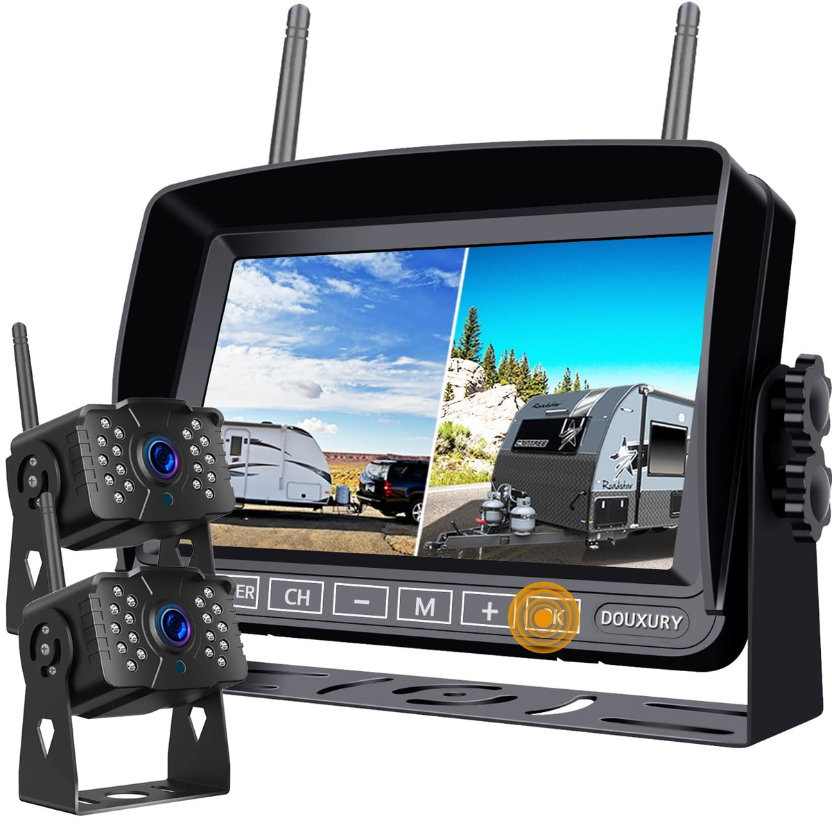 DOUXURY FHD1080p backup camera front view delivers daytime clarity for RV driving