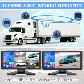 DOUXURY four 1080P cameras capture wide views to reduce blind spots