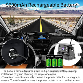 DOUXURY solar dual charging powers the camera on long trips