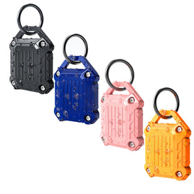 DOVICK waterproof Airtag case in black with full-cover protection for outdoor use.