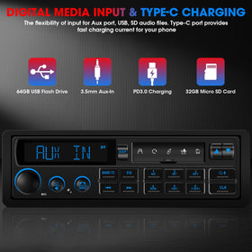 DOVOX aux/micro-SD/USB media input for seamless playback