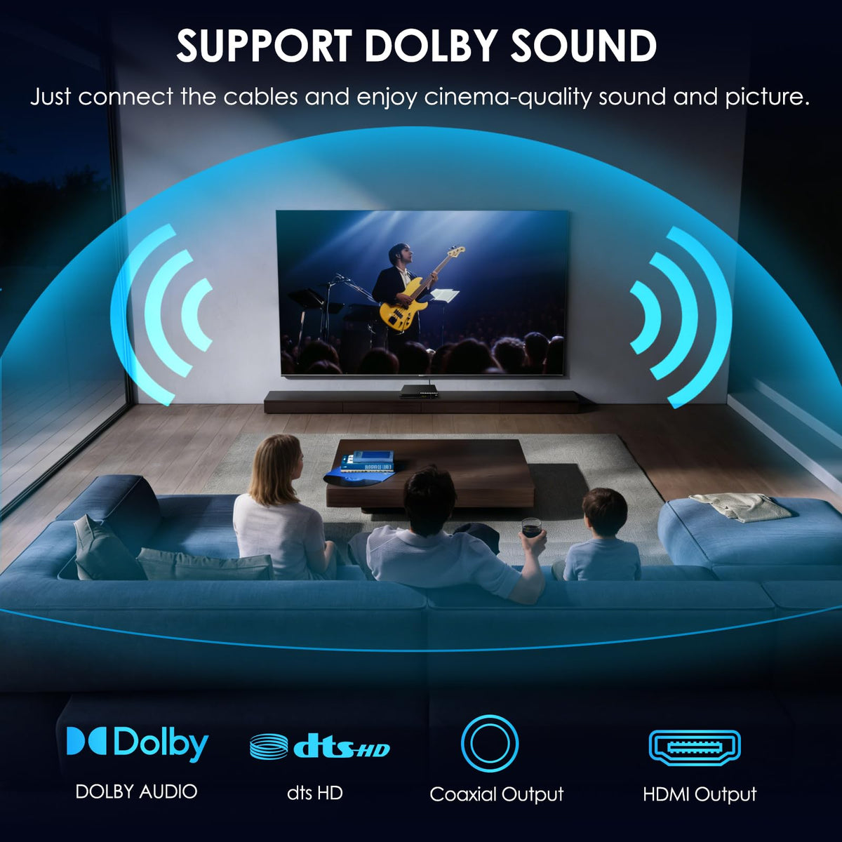 DpBlue blu-ray player USB/HDD playback for flexible media options.