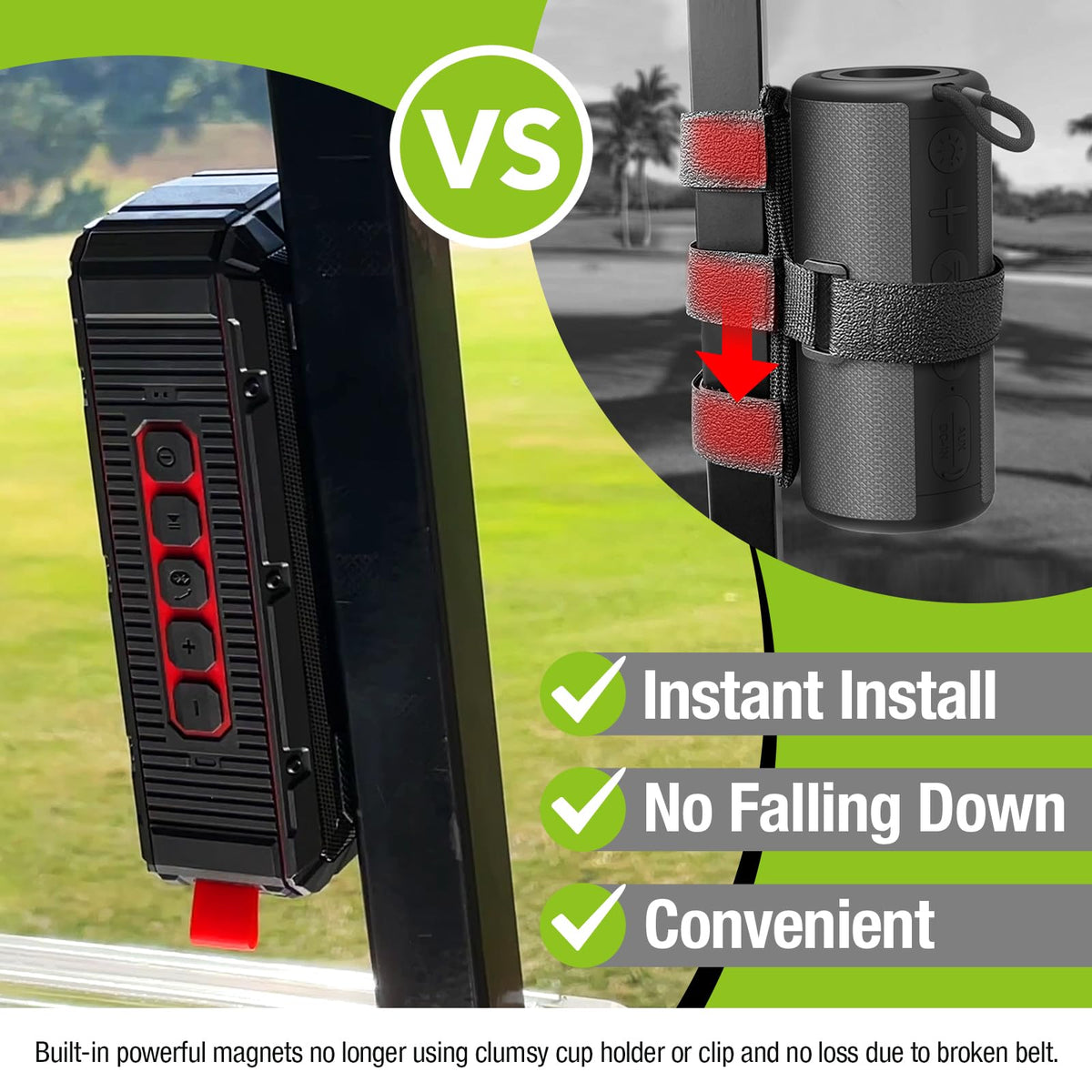 Dprofy with hang hook on club bag for easy transport.