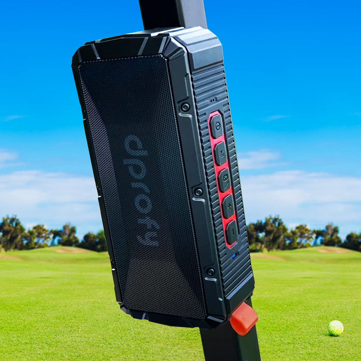Dprofy on-cart magnetic golf speaker provides stable sound on the cart.