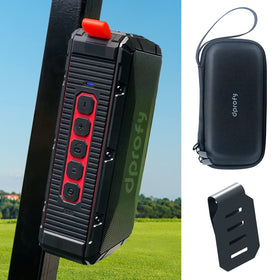 Dprofy Pro speaker magnetically attached to golf cart for hands-free music
